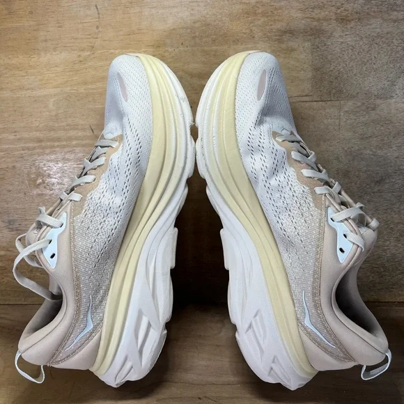 Hoka One One Bondi 8 Womens Size 10.5 Running Shoes Sneakers Shifting Sand Tan - Picture 6 of 13